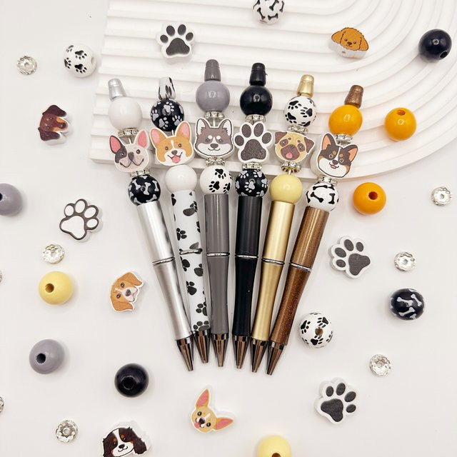 DIY-Perlenstift-Set Hundemotiv, 6-teiliges Set - Bild 1