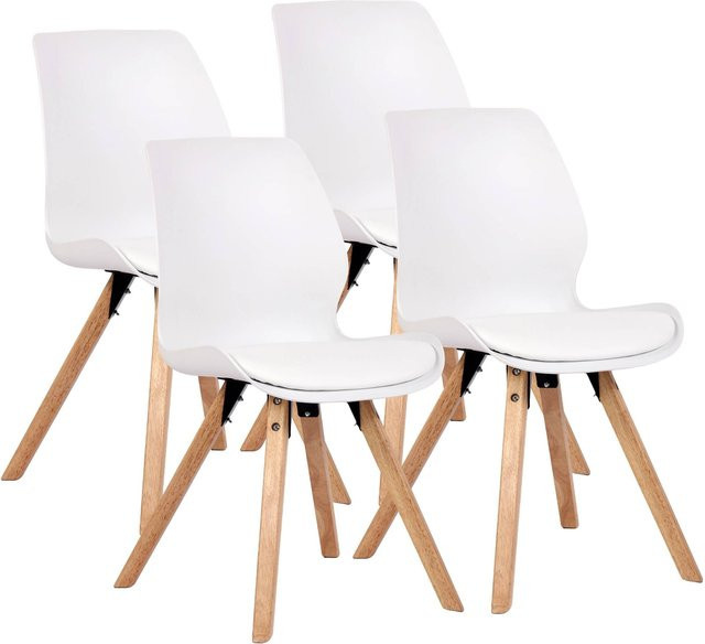 CLP Esszimmerstuhl 4er Set Luna gepolstert, moderner Polsterstuhl mit Rückenlehne für Esszimmer und Wohnzimmer - Bild 1