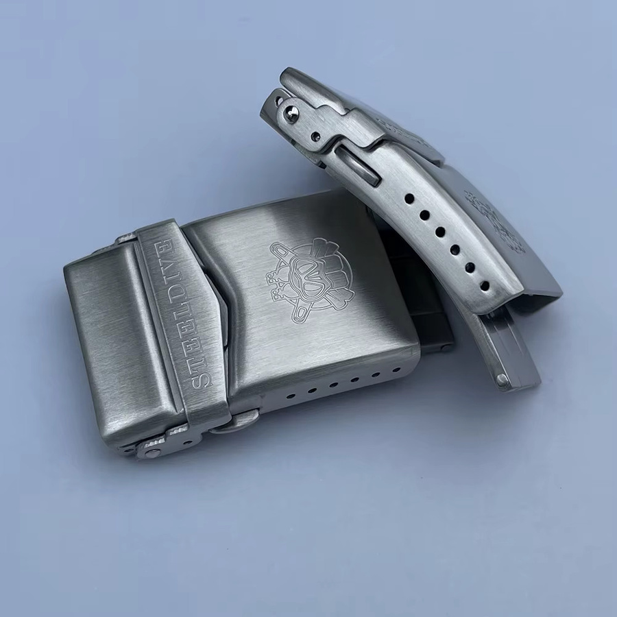 STEELDIVE Armbandschnalle Edelstahl, Silber, Taucherschnalle, Unisex - Bild 2