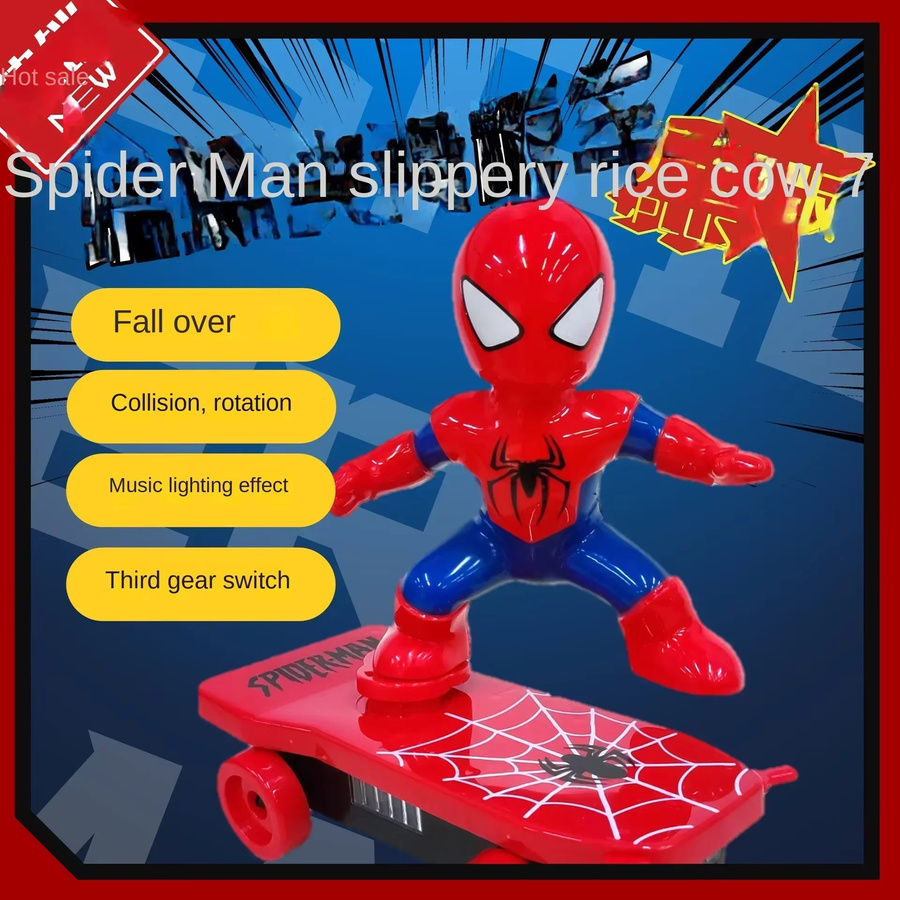 Hot Toys Marvel Spiderman Automatische Flip Rotation Skateboard, Stunt Roller, mit Sound - Bild 2