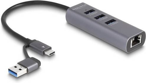 Delock USB-C Dockingstation und Portreplikator mit Gigabit LAN und 3 USB-Ports in Grau (64282) - Bild 2