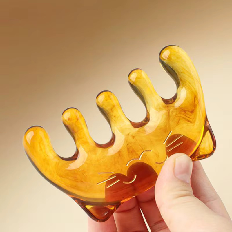 HNKMP Gua Sha Kopfhaut-Meridian-Massagekamm, Gesichtspflege-Tool - Bild 2