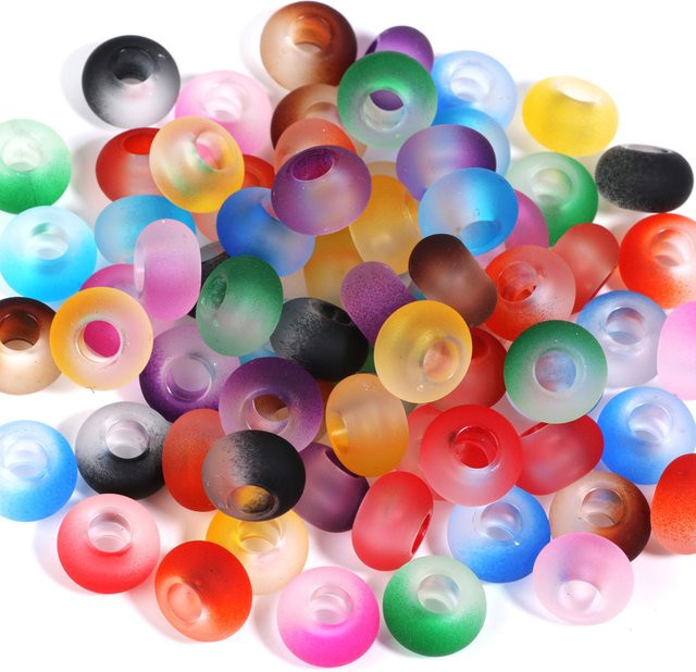 Laudsong Perlen, Acryl, zweifarbige, rund, mattiert, 14 mm - Bild 1