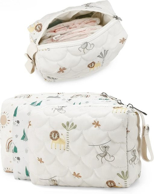 Cartoon Baby Windeltasche als Organizer für Kinderwagen mit Nass- und Trockenfach in Weiss und Multicolour - Bild 1