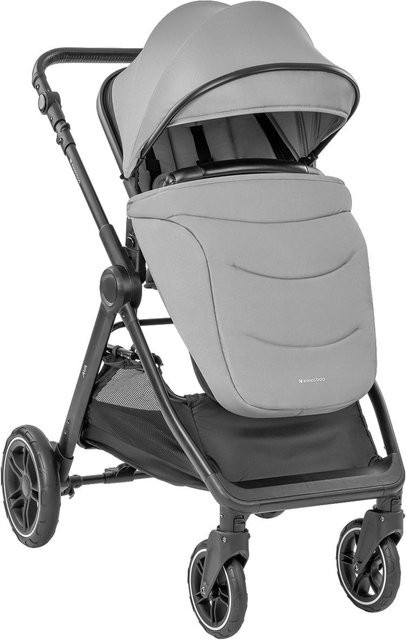 Kikka boo Kombikinderwagen Ava 3 in 1 mit Babywanne, Babyschale und Tasche in Grau mit Gummirädern und Federung - Bild 1