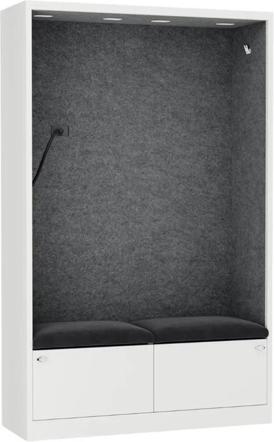 JAN NOWAK Akustikkabine SALLY Telefonkabine mit Schalldämmung Weiß-Dunkelgrau, H x B x T: 185 x 115 x 40 cm - Bild 1