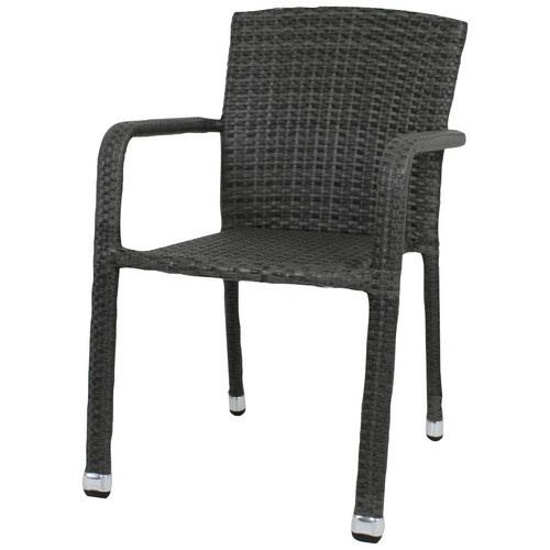 Garden Pleasure Stapelstuhl GETAFE aus Aluminium und Polyrattan in Grau, Breite: 57 cm, Höhe: 82 cm - Bild 2