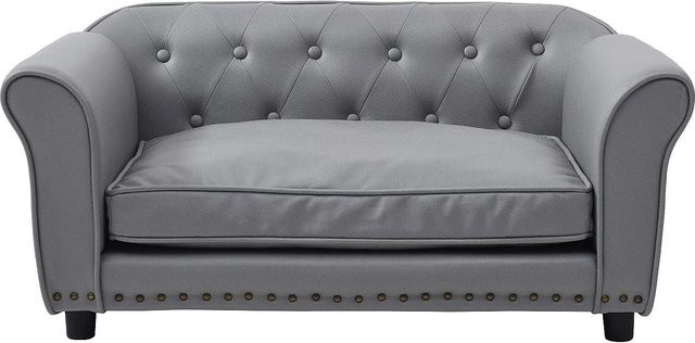 Vente-unique Tier-Sofa Galiama aus Kunstleder in Grau, Breite: 94 cm - Bild 1