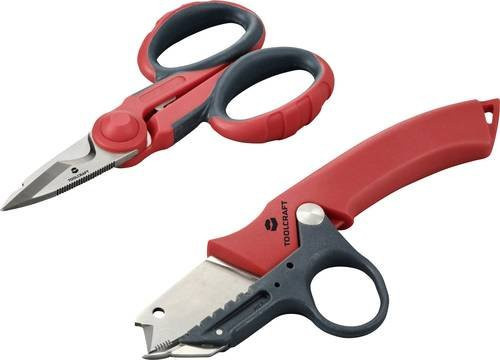 TOOLCRAFT Kabelmesser-Scheren-Set TO-9626415 in Rot, 139 mm und 170 mm - Bild 1