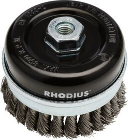 Rhodius PROline Stahl-Topfbürste STBZ, gezopft, Farbe: Schwarz, Durchmesser: 65 mm, Breite: 20 mm, Gewinde: M14 - Bild 2