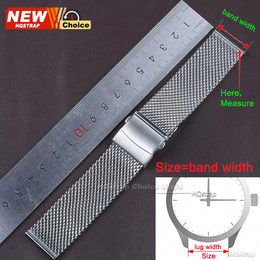 HQstrap Uhrenarmband Milanaise, Edelstahl, Silber, Unisex - Bild 5