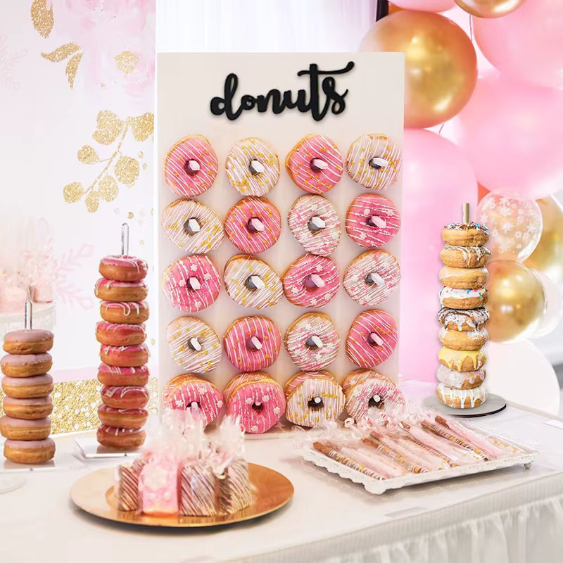 Rustikaler Donut-Wandständer aus Holz von cyuan für Hochzeiten, Babypartys und Geburtstage - Bild 3
