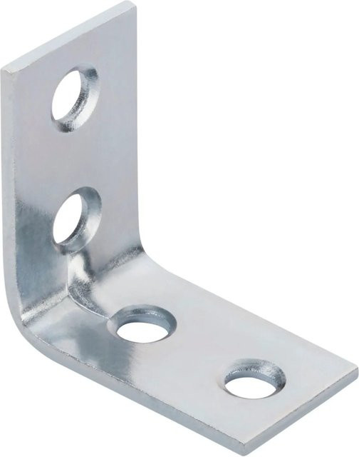 SO-TECH Winkelverbinder 10er Set aus verzinktem Stahl in Silber, Maße: 25 x 25 x 15 x 1,5 mm, mit Lochung und gesenkter Sicke - Bild 1