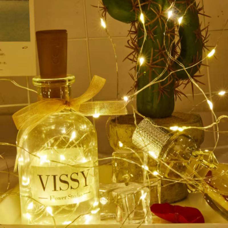 Batteriebetriebene LED Lichterkette als Wein Flaschen Stopper für Garten Party und Weihnachtsdekoration - Bild 3