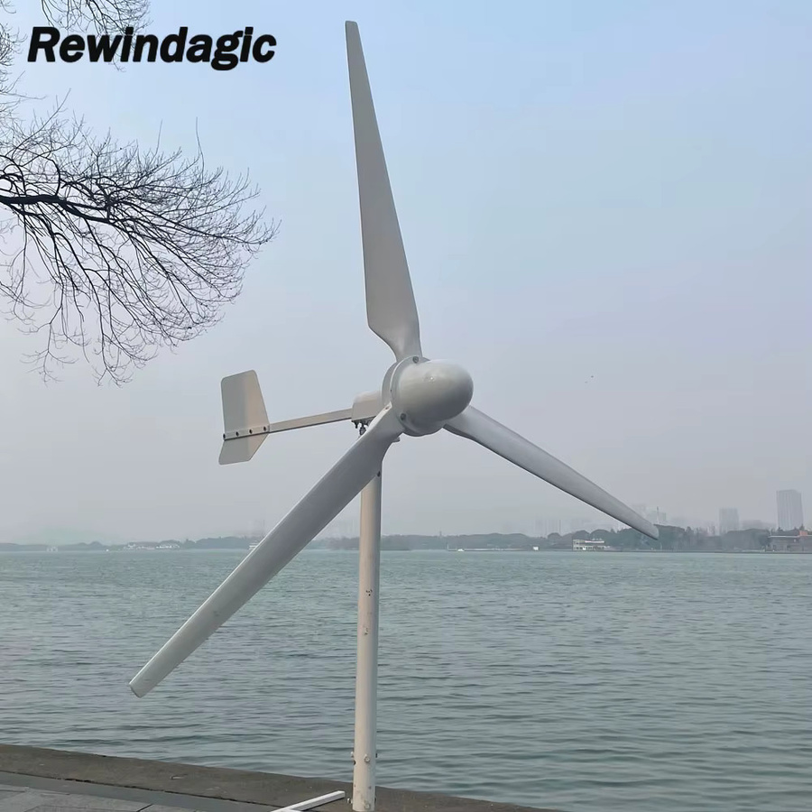 Rewindagic Horizontale Windkraftanlage mit Hybrid-Controller für den Heimgebrauch, Farbe: Weiß - Bild 2
