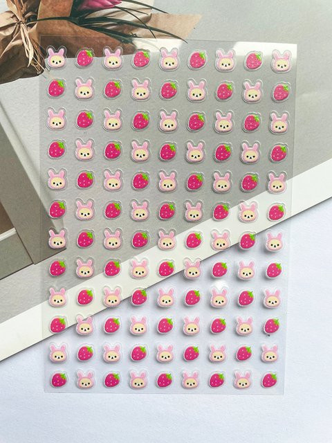 Kiioit Rilakkuma Erdbeere Aufkleber, PVC, Multicolor - Bild 1