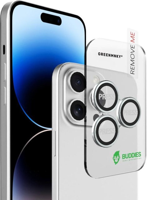 BUDDIES Handyhülle für iPhone 14 Pro und iPhone 14 Pro Max in Silber/Transparent - Bild 1