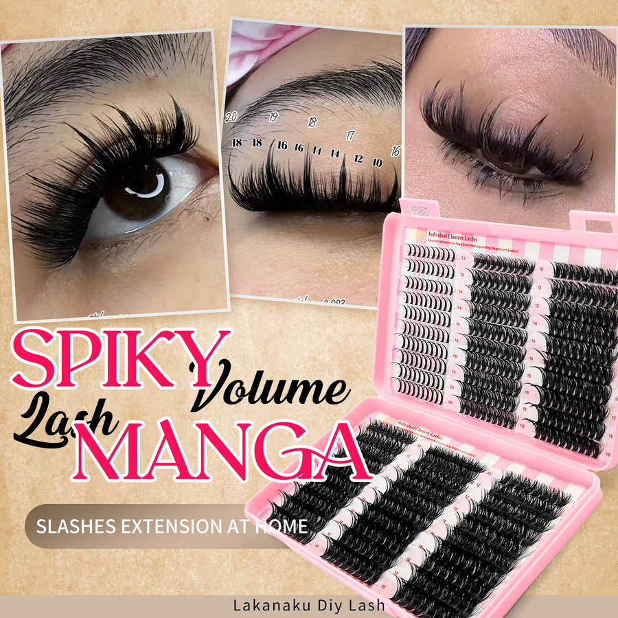 LAKANAKU Wimpernverlängerung Kit, D Curl, Cluster Wimpern - Bild 2