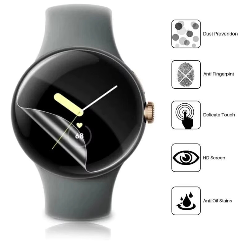 Google Displayschutzfolie Hydrogel, Google Pixel Watch 2 LTE, 5 Stück - Bild 2