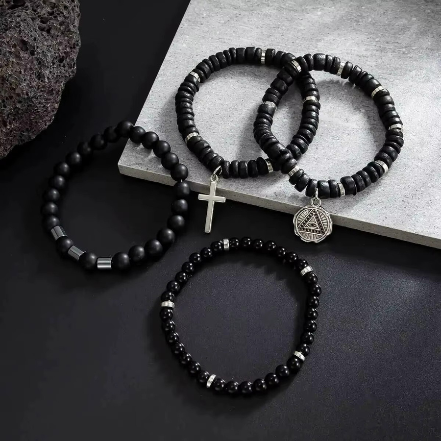 KunJoe Armband, Holz, Schwarz, Perle, Herren - Bild 4