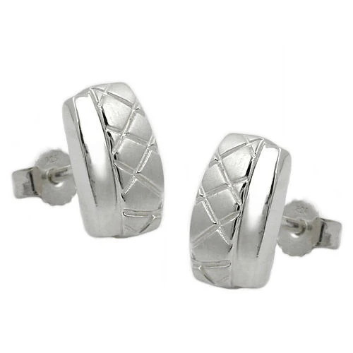 Colfem Ohrstecker Viereck matt-glänzend, 925, Unisex - Bild 1