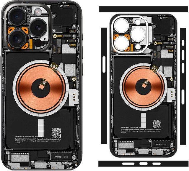 NMEGOU Schutzfolie mit Schaltkreis-Design für iPhone 13 bis iPhone 17 Pro Max Plus, abziehbarer 3M Wrap Farbwechsel Aufkleber für Rückseite und Bildschirm - Bild 1
