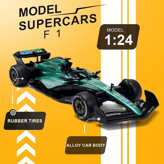 RMZ city F1 Spielzeugmodell Rennwagen, 1:24 Maßstab, Metall, Grün - Bild 1