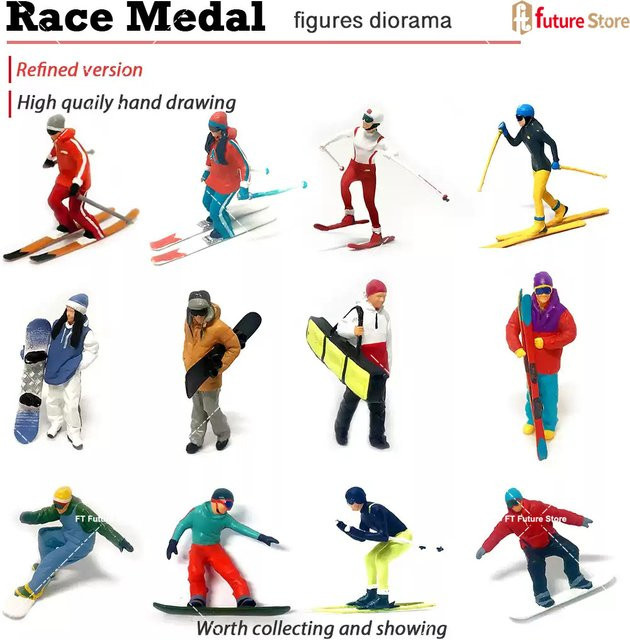 MAK Ski Athlet Figur, Bemalte Miniaturen, Einzelfigur, Bunt / Mehrfarbig - Bild 1