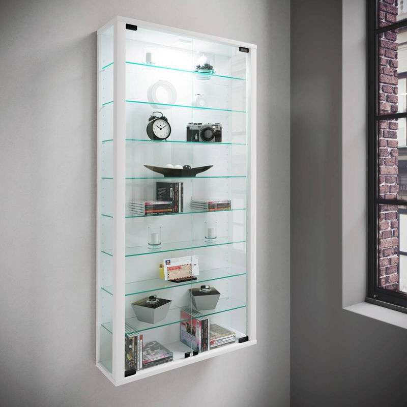 VCM Wandvitrine Vitrosa Maxi in Weiß mit ESG-Sicherheitsglas, H: 118 cm, B: 59 cm, T: 18 cm - Bild 4