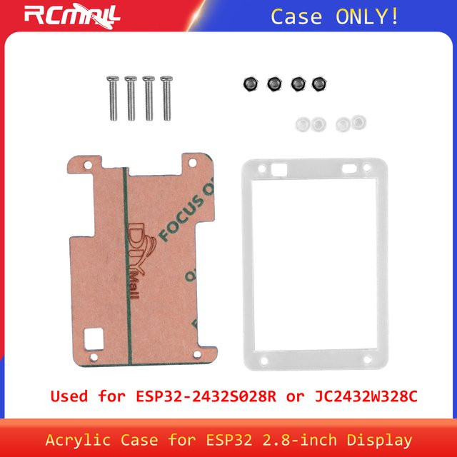 RCmall Acrylgehäuse für ESP32-2432S028R JC2432W328C mit 2,8 Zoll TFT-Touchscreen in Transparent - Bild 1