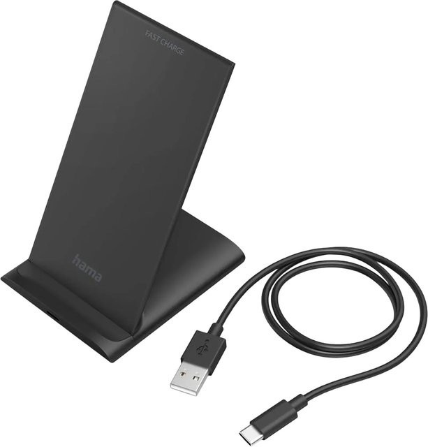 Hama Wireless Charger QI-FC10S Kabelloses Smartphone-Ladepad 10 W Schwarz - Bild 1