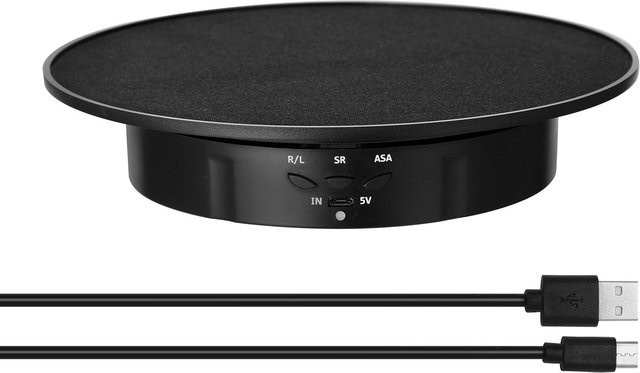 TOMTOP JMS Elektrischer 360 Grad Drehteller Ausstellungsständer in Schwarz mit einstellbarer Geschwindigkeit für Videofotografie und Requisiten - Bild 1