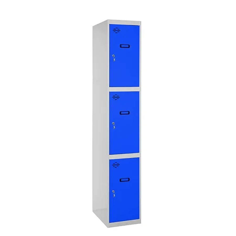 PROREGAL Spind AMEGO Schließfach Garderobe mit 3 Abteilen, Grau-Blau, H x B x T: 180 x 40 x 50 cm - Bild 2