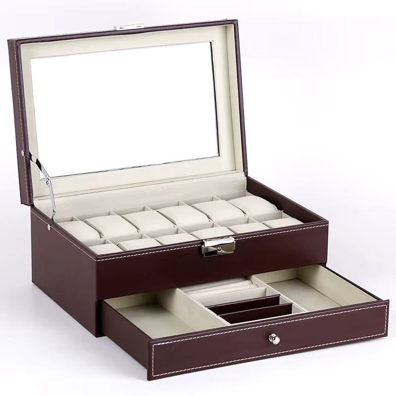 FancyWrist Uhren-Aufbewahrungsbox Leder, 12 Fächer, Unisex - Bild 5