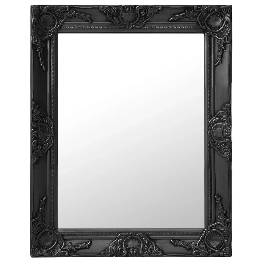 vidaXL Wandspiegel im Barock-Stil in Schwarz, B: 50 cm, H: 60 cm - Bild 2