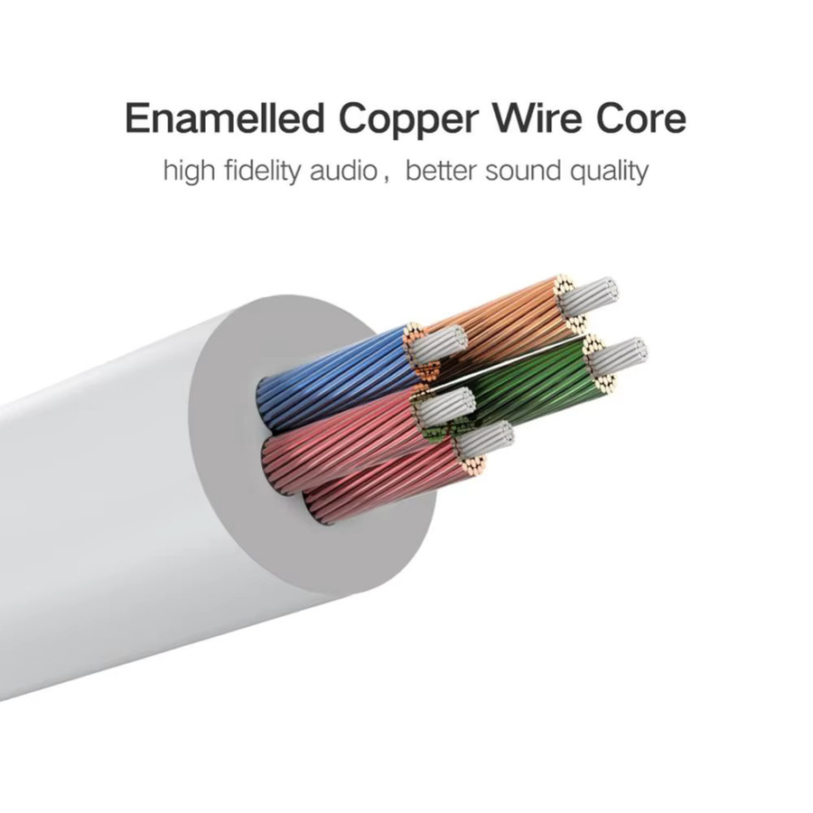 Y-Splitter-Kabel Headset-Adapter in Grau mit 3,5-mm-Audio-Stecker auf 2 Buchsen für Kopfhörer-Mikrofon und Lautsprecher - Bild 1