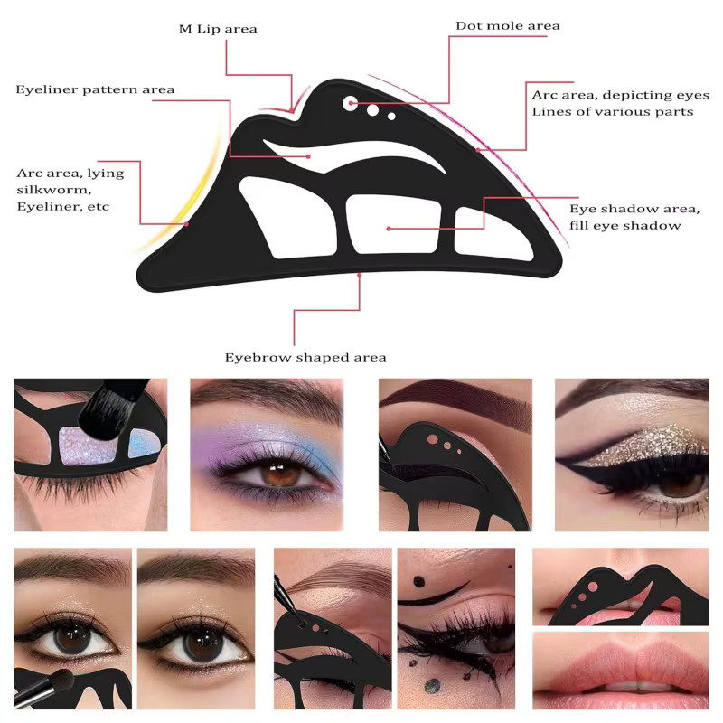HMQ beauty 5-in-1 Lidschatten-Schablone, Silikon, Black, Unisex - Bild 3