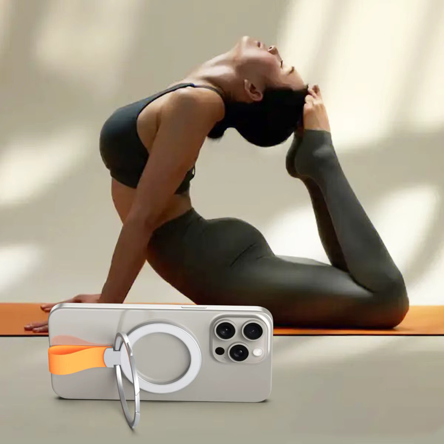 KAFNHCKA Magnetischer Handyhalter für Auto und Schreibtisch in Schwarz – Universelle Smartphone-Halterung mit MagSafe-Kompatibilität und Fingerring-Ständer für iPhone 17, 16, 15, 14, 13 - Bild 4