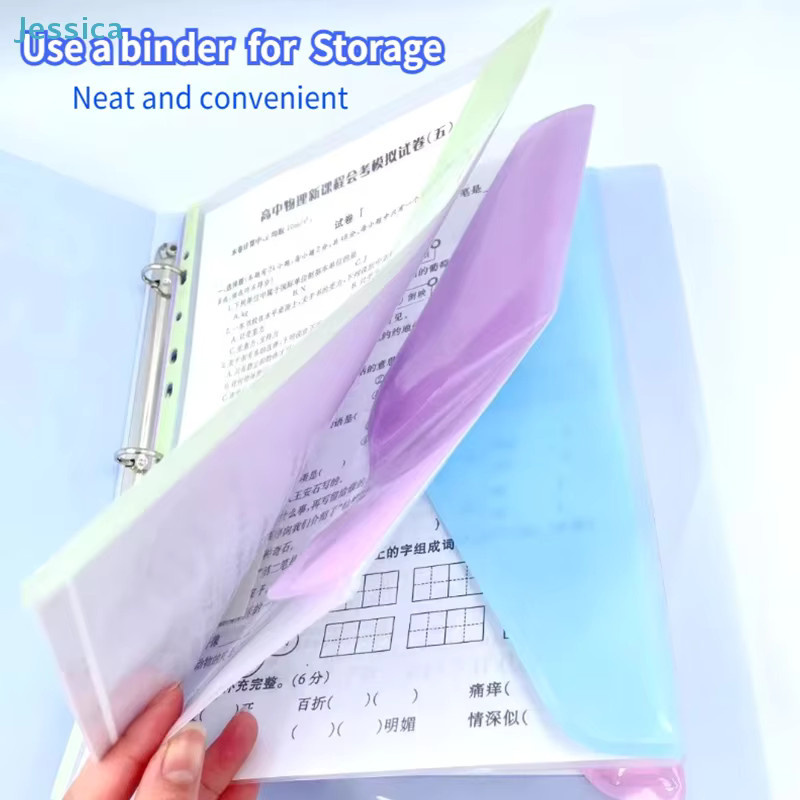 Jessica A4-Bindetaschen aus transparentem Kunststoff mit 11-Loch-System und Schnappverschluss, Multicolor - Bild 3