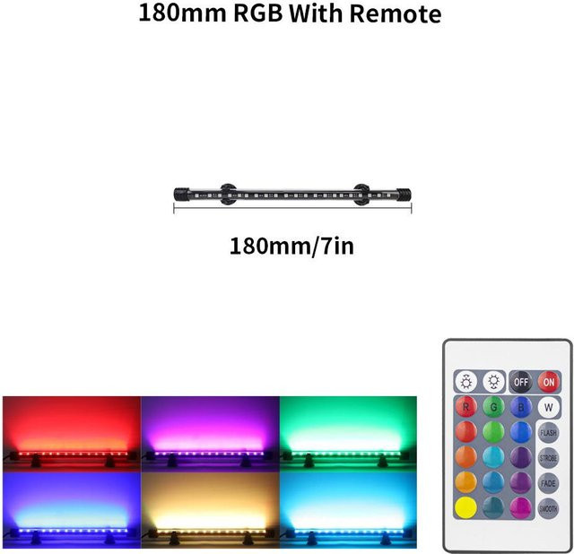 TOMTOP JMS LED Aquarium Licht mit Fernbedienung, RGB Multicolour, Wasserdicht, Schwarz - Bild 1
