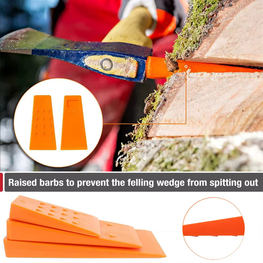 QDS Baumfällkeil aus Kunststoff in Orange zum Fällen, Schneiden und Spalten von Holz - Bild 3