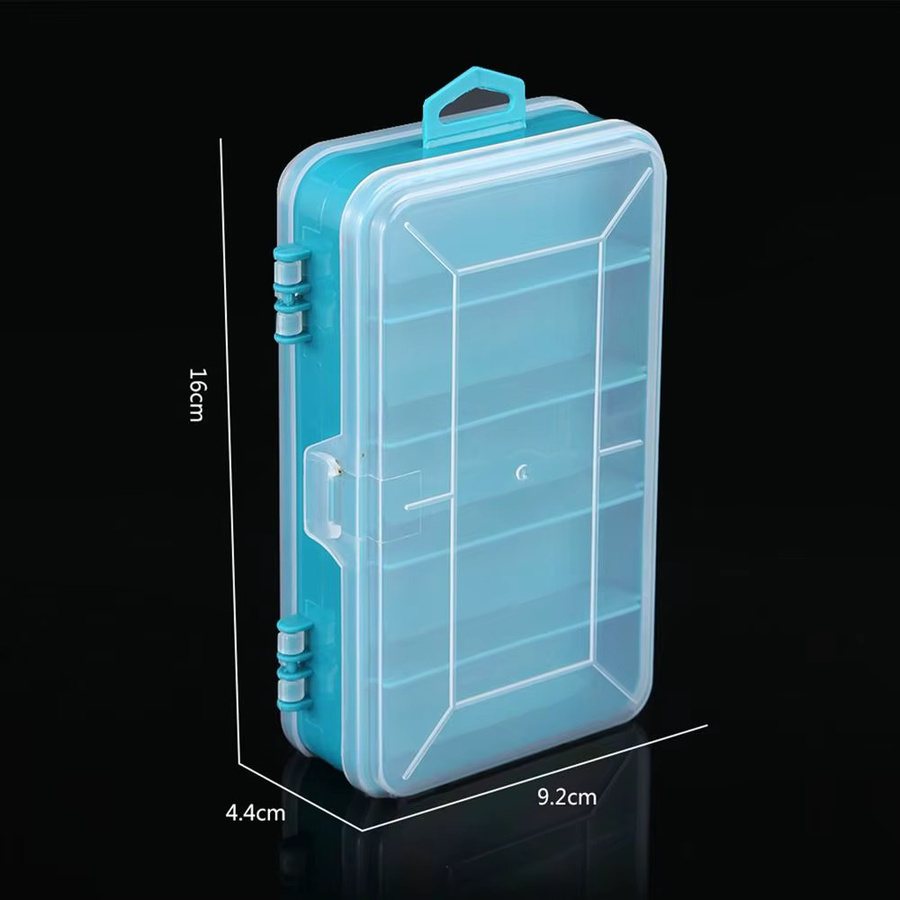 Tragbarer Werkzeugkasten aus Kunststoff zur Aufbewahrung von Schrauben und Hardware-Teilen, transparent und orange, B/T/H: 16,0 x 9,2 x 4,4 cm - Bild 2