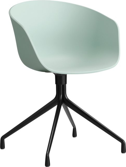 HAY About A Chair AAC 20 Drehstuhl mit Armlehnen in Grün aus Kunststoff und Aluminium mit mattem Finish - Bild 1