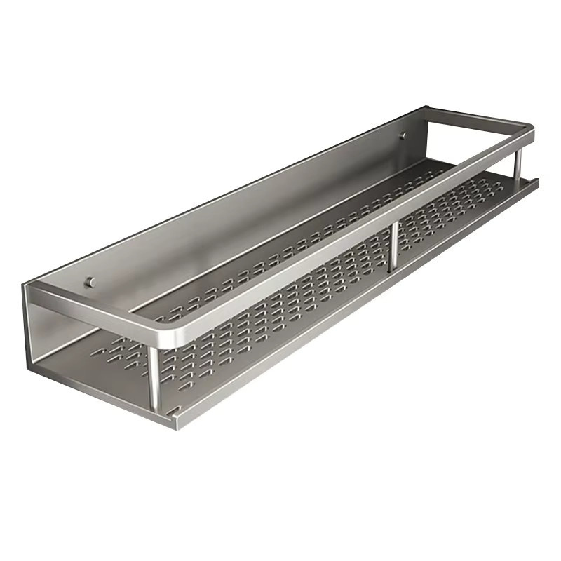 YUNJIEYA Aluminium-Küchenregal zur Wandmontage in Silber Matt, Gewürz-Organizer und Aufbewahrungsregal für Küche und Badezimmer, B/T/H: 30 x 30 x 30 cm - Bild 5