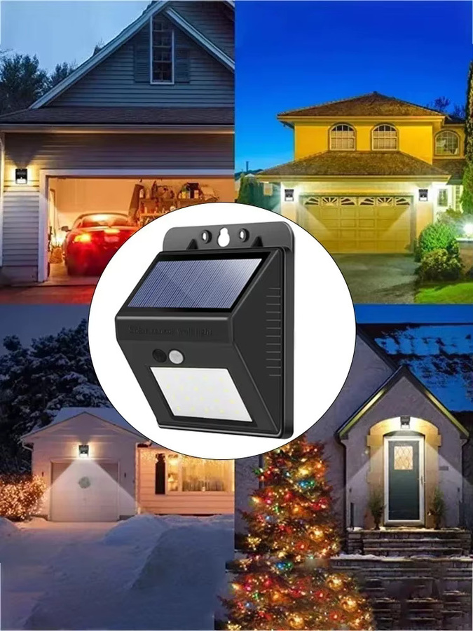 XIWANGFIRE LED-Solar-Wandleuchte mit Bewegungsmelder in Schwarz für Garten und Außenbereich - Bild 7
