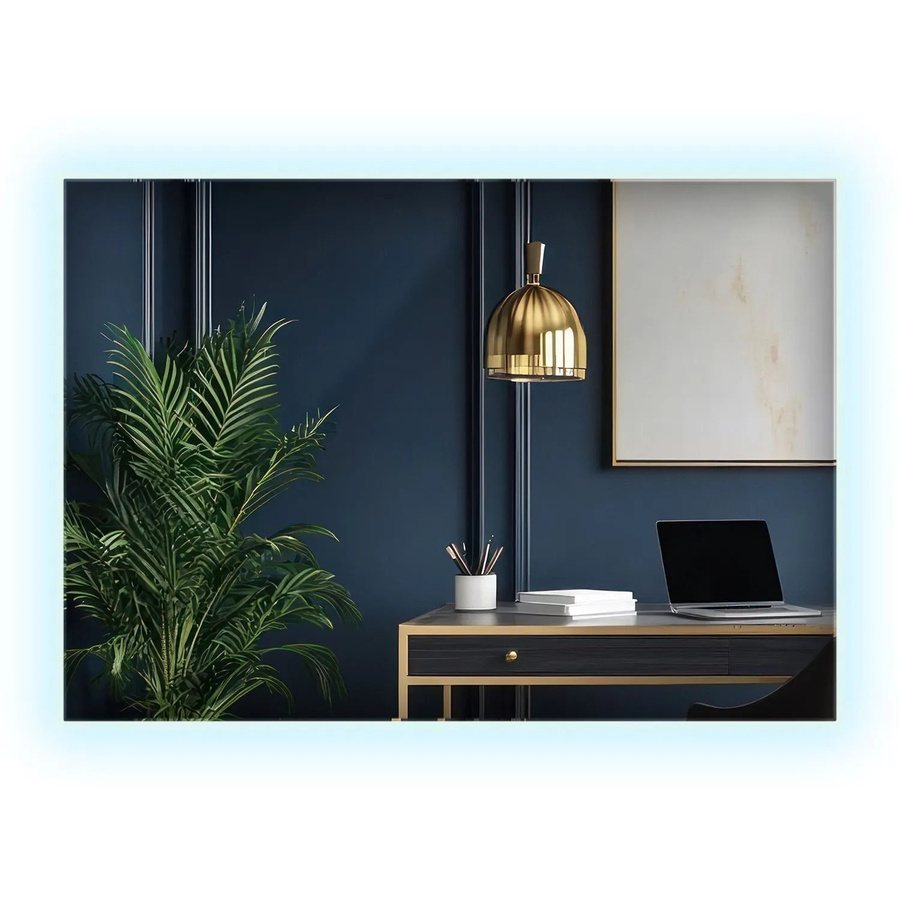 Wallfluent LED Badezimmerspiegel mit Licht, rechteckig, Neutralweiß 4000K, Breite: 100 cm, Höhe: 70 cm - Bild 1