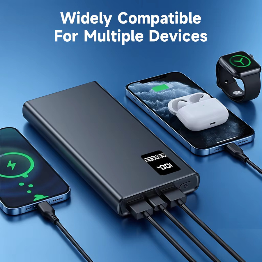 Hganus Power Bank 12000 mAh Tragbare Schnelllade-Powerbank mit USB-C-Eingang und -Ausgang in Schwarz - Bild 4