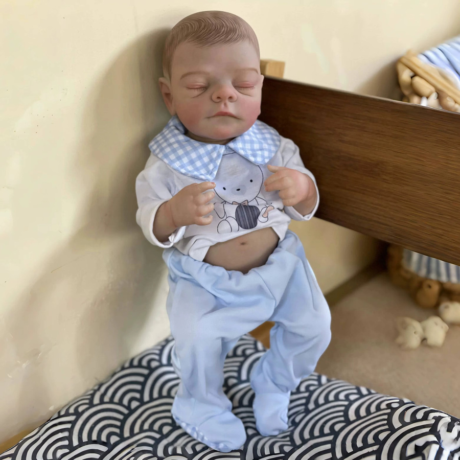 AnjoDoll Reborn Puppe, Junge, 48cm, Ganzkörper, weiche Vinyl Puppe - Bild 2