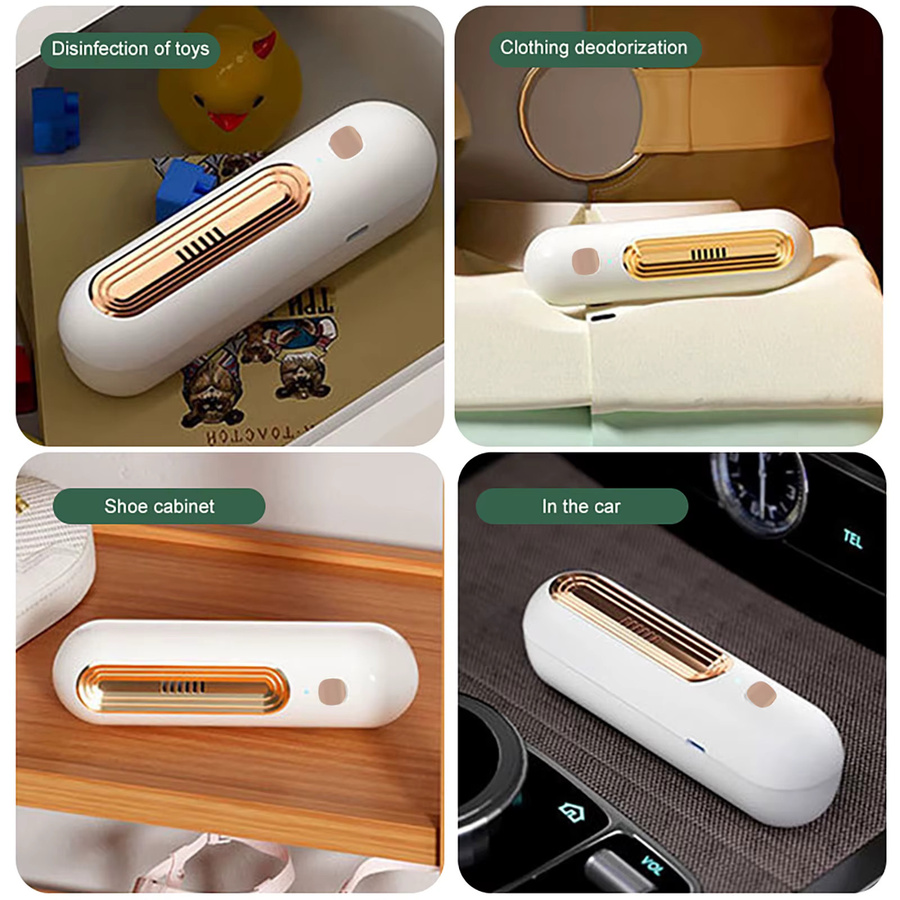 Donirt USB-Luftreiniger mit Ozonsterilisation in Gold und Weiß für Küche, Kühlschrank und Auto - Bild 4