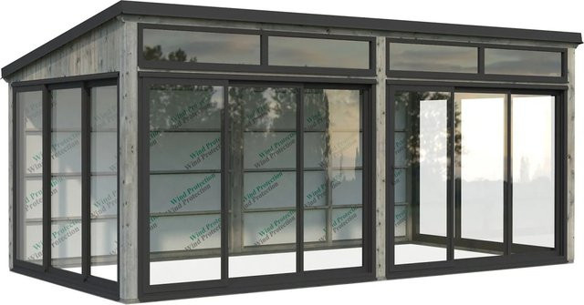 Palmako Holz-Gartenhaus Saga Slide Pultdach aus Fichte in Grau B: 582 cm, T: 297 cm - Bild 1